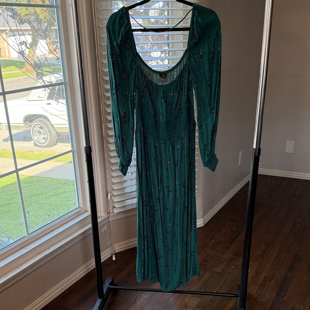 AFRM Teal Long Sleeve Dress